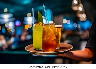 Three drinks on a tray