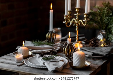 Candlelit table setting