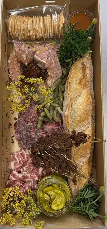 Gourmet charcuterie board selection