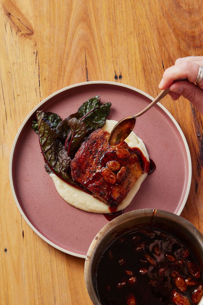 Gourmet meat dish presentation